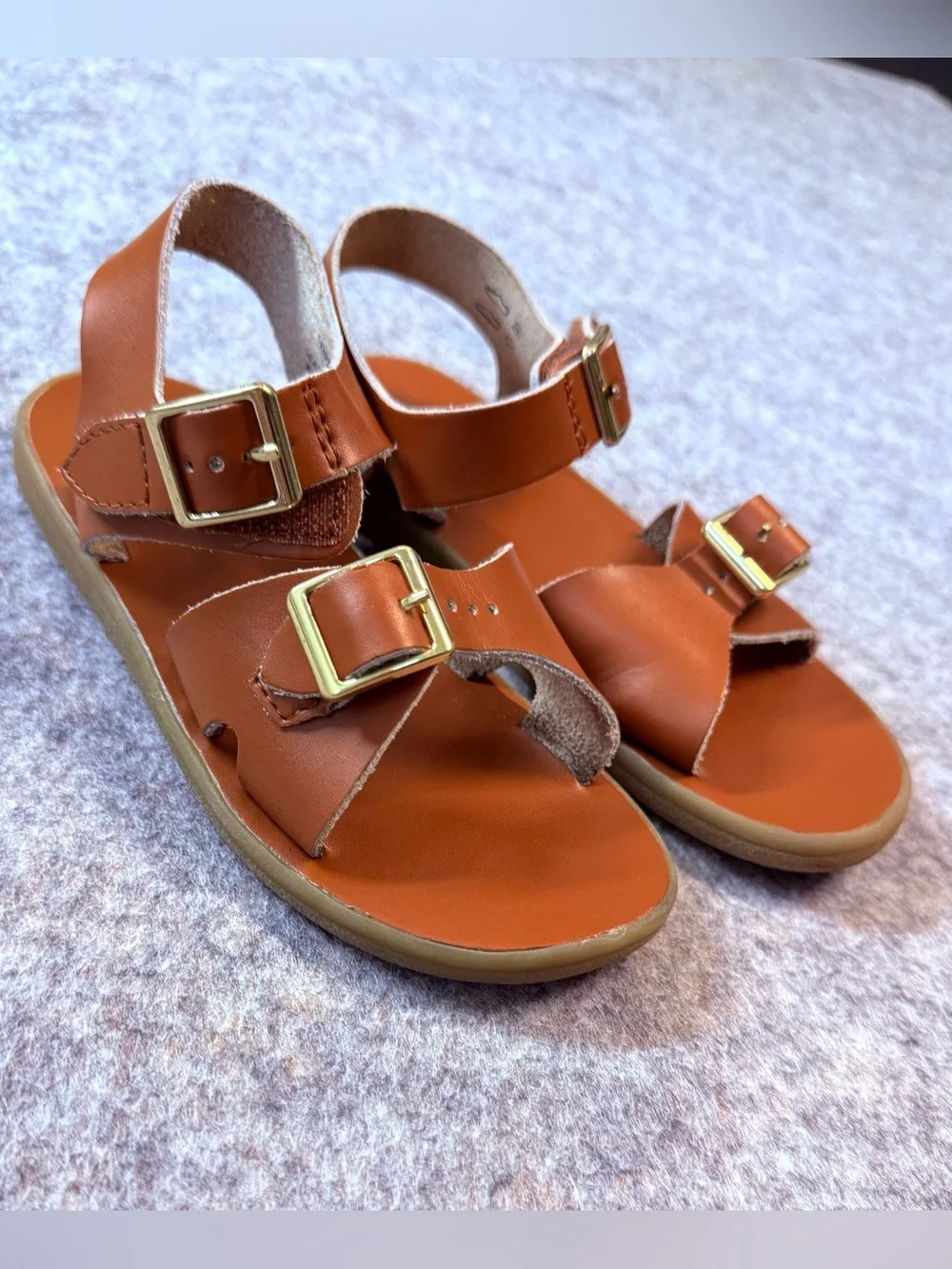 FootMates Kids Brown Leather Buckle Sandals with Straps Size 11 Girls Foot Mates